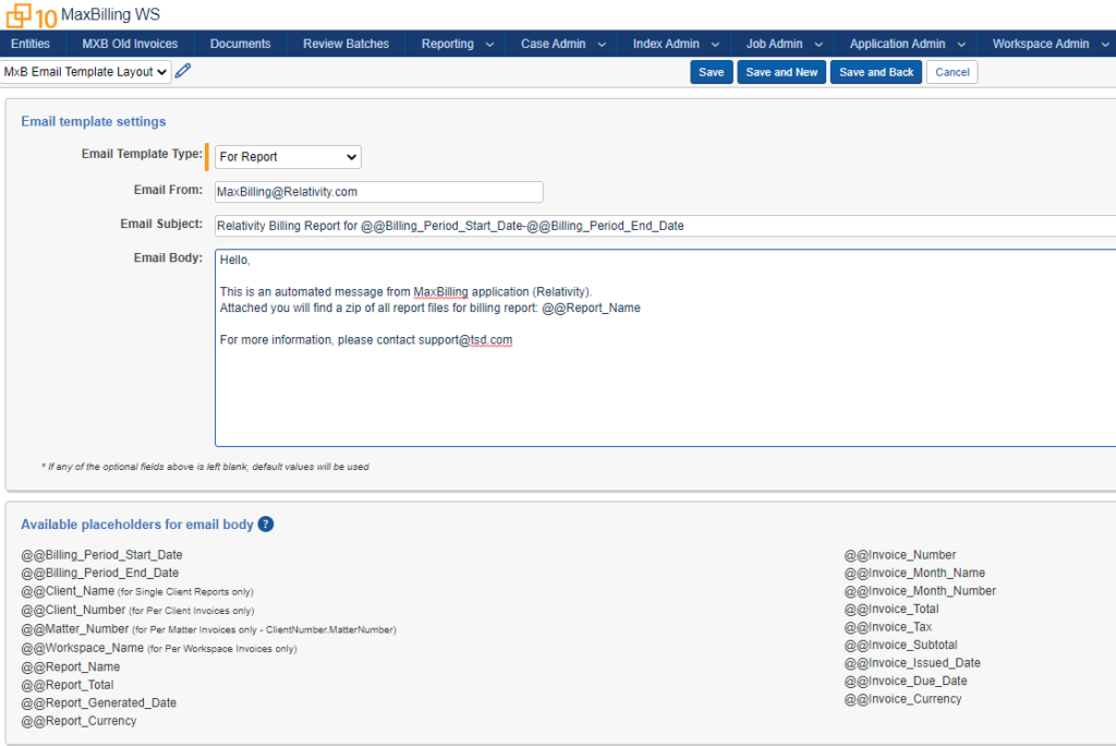 MaxBilling email templates